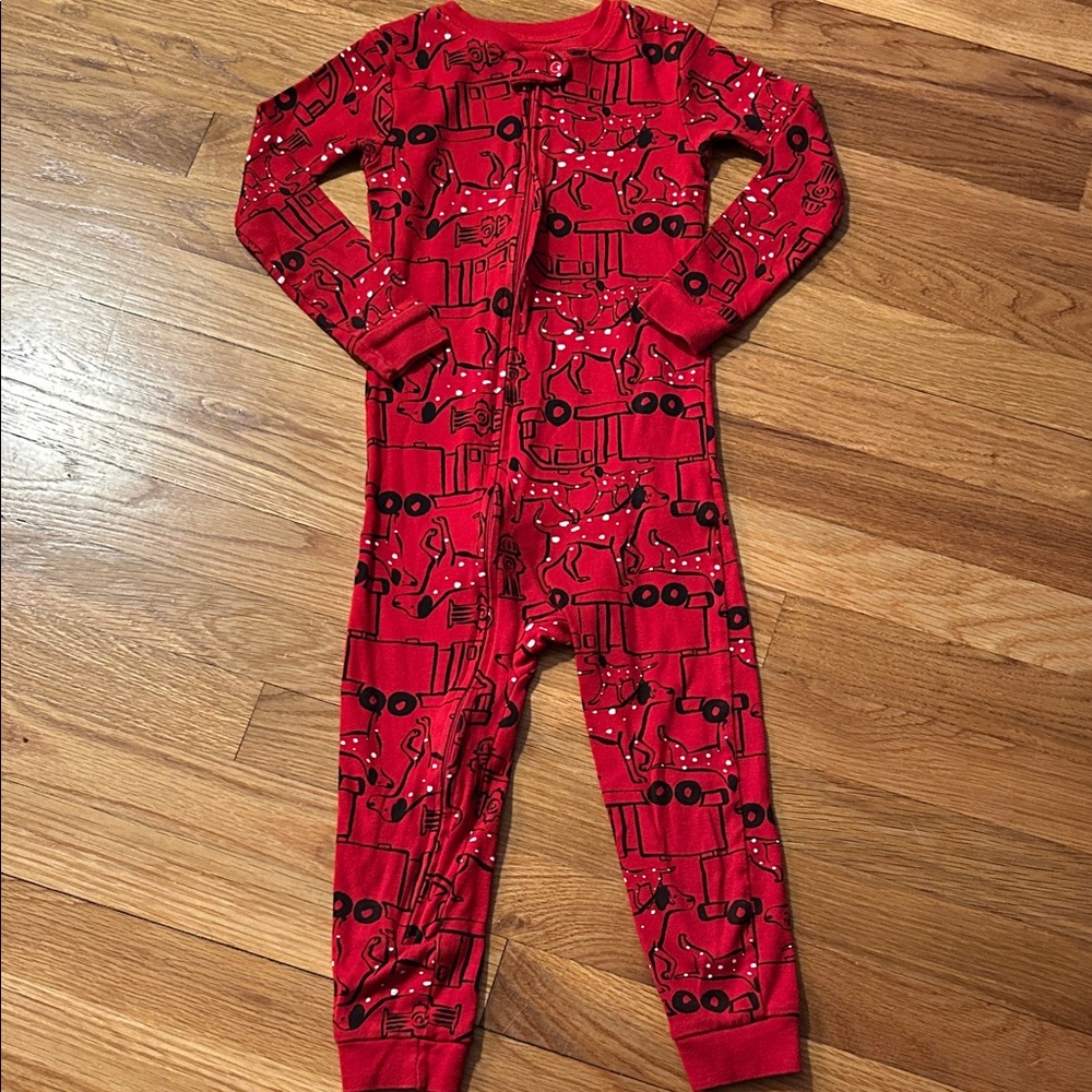 Carter's Red Baby Onesie with Black Train Design